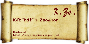 Káhán Zsombor névjegykártya